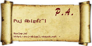 Puj Abigél névjegykártya